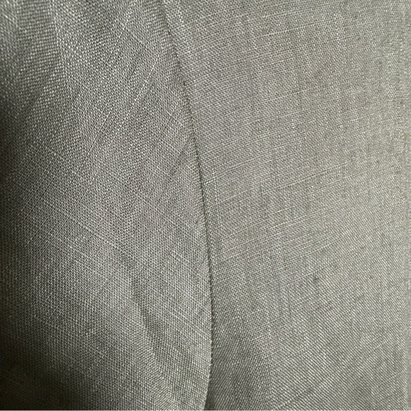 Amazhiyu Womens XL 100% Linen Forest Green Top Kimono 3/4 Sleeve Coastal Chic - Picture 8 of 13